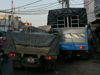 Hiện trường vụ tai nạn.