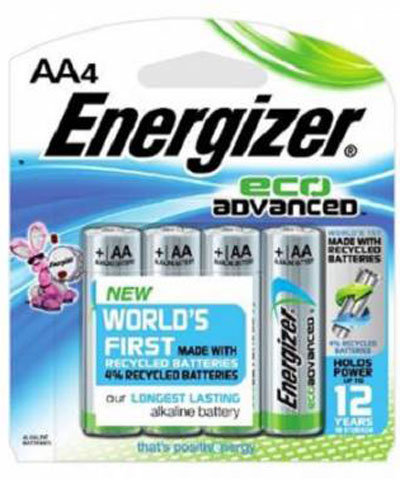 Pin Energizer sử dụng nguyên liệu tái chế