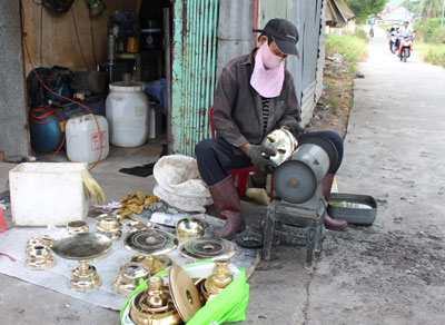 Nghề đánh bóng lư đồng ngày Tết