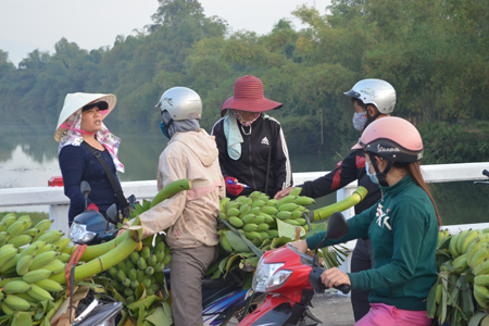 Cảnh mua bán tấp nập.