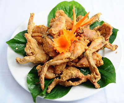 Ếch tẩm vừng chiên