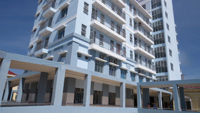 Hai khối nhà Bệnh viên Đa khoa khu vực Cam Ranh được đầu tư xây mới từ vốn của dự án Hỗ trợ y tế vùng Duyên hải Nam Trung bộ