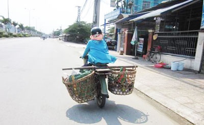 ... và đi trên đường Lạc Long Quân,  thị trấn Diên Khánh.