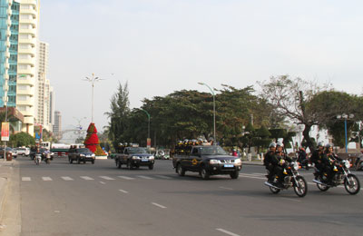 Lực lượng Công an tỉnh tuần tra, kiểm soát địa bàn.