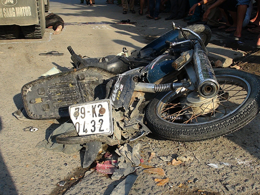 Hiện trường vụ tai nạn giao thông.