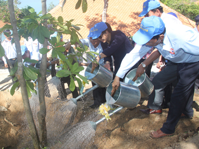 Trồng cây và thả cá giống tái tạo nguồn lợi thủy sản
