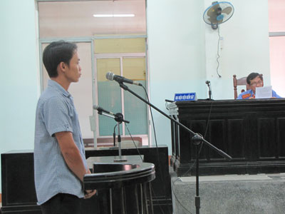 Bị cáo Cường tại tòa.