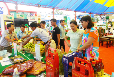 Khách hàng tham quan mua sắm tại hội chợ.