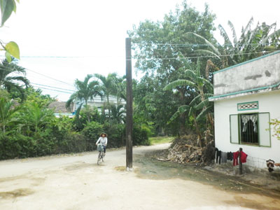 Trụ điện giữa đường