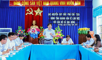 Lãnh đạo tỉnh Khánh Hòa làm việc tại xã Vạn Thạnh và Vạn Hưng