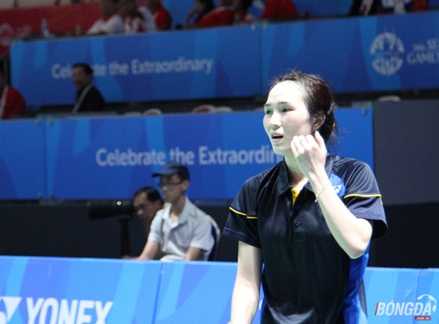 Vũ Thị Trang thắng trận ra quân chỉ sau 20 phút. Ảnh: Nam Anh.