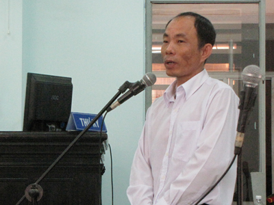 Nói lời cuối cùng trước khi tòa nghị án, bị cáo Nguyễn Thành Trung khẳng định không có tội.        