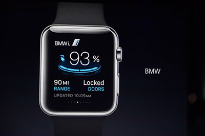 Cũng trong sự kiện ra mắt Apple Watch, ứng dụng giám sát dành cho BMW i3 cũng được hé lộ.