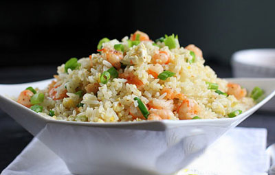 Cơm chiên tôm trứng muối