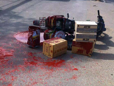 Hiện trường vụ tai nạn.