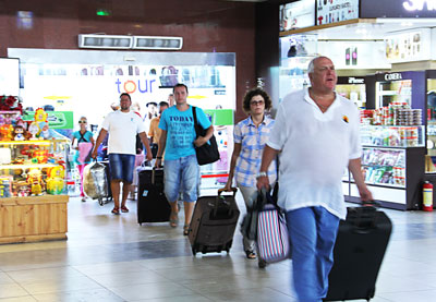 Foreign tourists at Cam Ranh International Airport