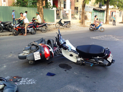 Hiện trường vụ tai nạn.