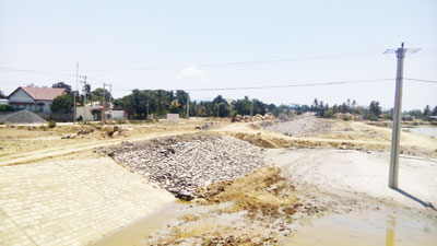 Dự án thoát lũ đi qua xã Vĩnh Thái hiện đã hoàn thành một số hạng mục cơ bản