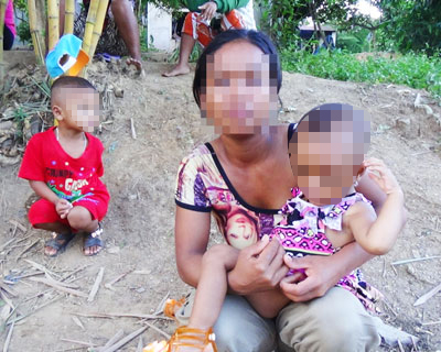 3 mẹ con em Cao Thị Liễu, thôn Hòn Dù, xã Khánh Nam, huyện Khánh Vĩnh