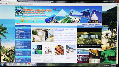 Giao diện trang thông tin điện tử nhatrang-travel.com