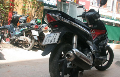 Chiếc xe máy của ông Vinh hiện đang bị tạm giữ tại Công an TP. Nha Trang