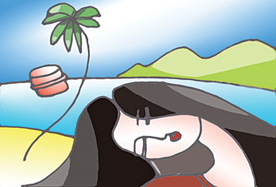 Chiếc phao màu đỏ