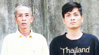 Đối tượng Lê Kim Cương và Phan Thạch Toàn tại Nhà tạm giữ Công an huyện Diên Khánh