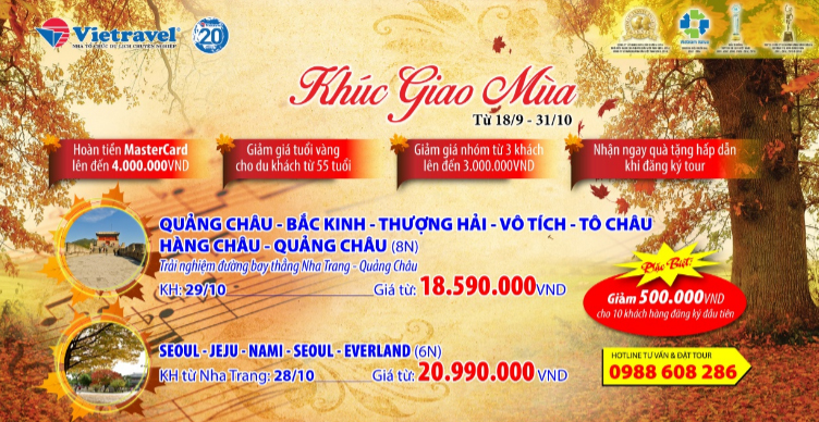 Nhiều ưu đãi du lịch mùa thu vàng cùng Vietravel