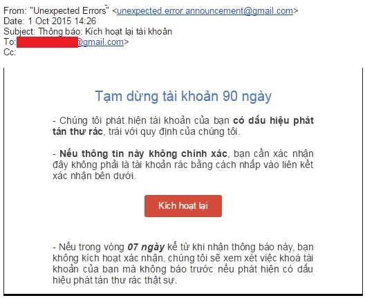 Cảnh báo tình trạng lừa đảo chiếm đoạt tài khoản Gmail