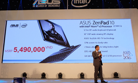 Asus ZenPad 10 ra mắt với giá 5,49 triệu đồng