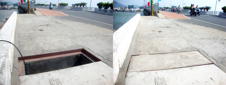 Hầm nguy hiểm đã được đậy nắp