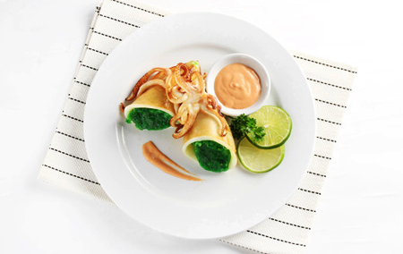 Mực nhồi cốm xanh hấp dẫn