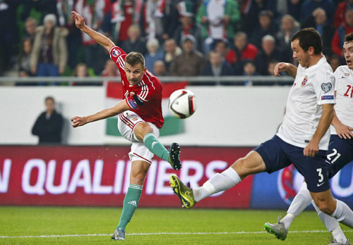 Priskin ghi bàn đẹp mắt mở tỷ số. Ảnh: Reuters.