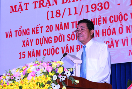 Ông Lê Thanh Quang phát biểu tại buổi lễ.