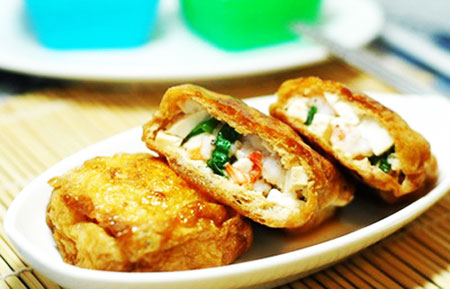Đậu hũ bao tôm