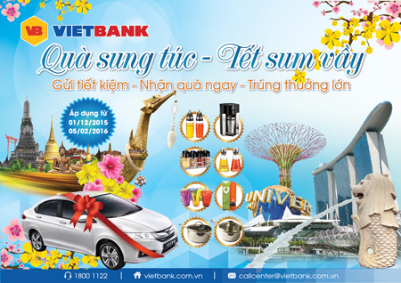 VietBank triển khai chương trình khuyến mãi "Quà sung túc - Tết sum vầy"