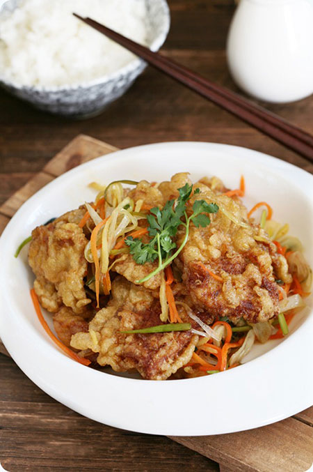 Thịt chiên xào rau củ