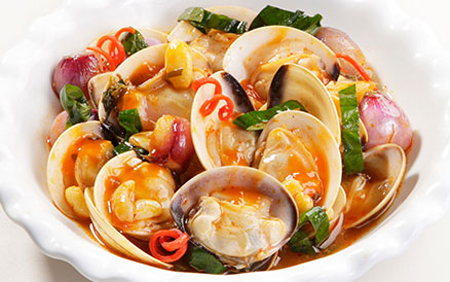 Cải ngọt xào nghêu