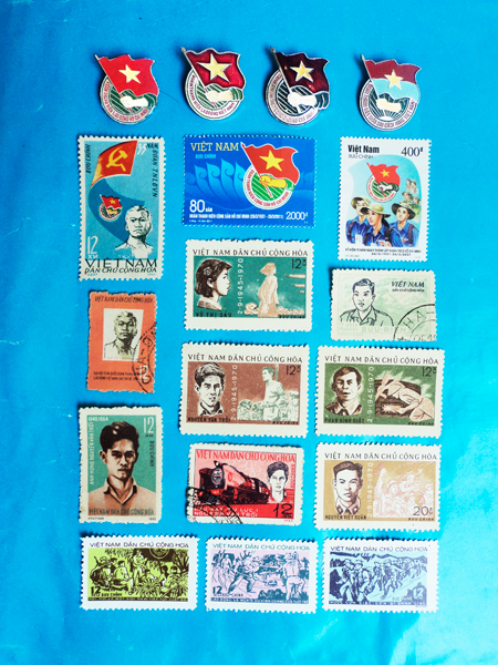 Một số tem về Đoàn Thanh niên và các anh hùng liệt sĩ tuổi trẻ Việt Nam