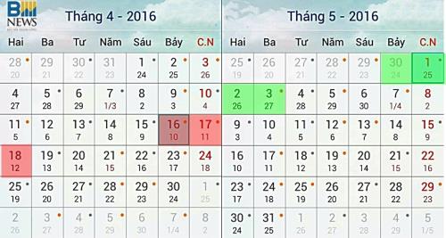 Nghỉ 7 ngày dịp giỗ Tổ Hùng Vương và 30-4, 1-5