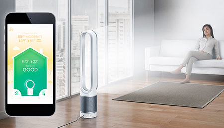 Quạt kiêm máy lọc không khí, kết nối với smartphone