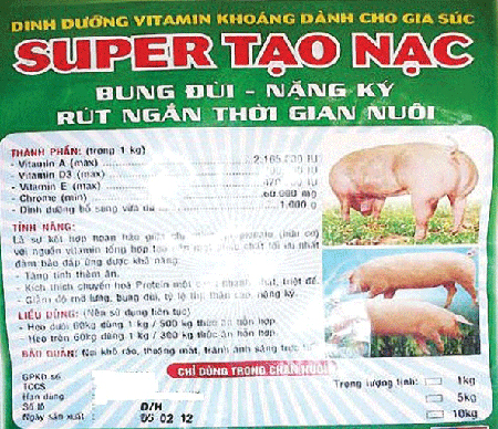 Bao bì một gói thuốc tạo nạc được bán công khai trên thị trường