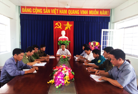 Một buổi làm việc giữa lãnh đạo xã Vạn Thọ và Công an xã