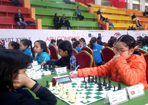 Kỳ thủ U8 Vũ Mỹ Linh đoạt 2 HCV cờ nhanh và cờ chớp.