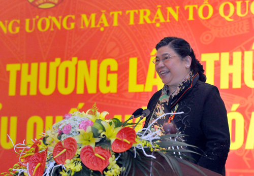 Phó Chủ tịch Quốc hội Tòng Thị Phóng phát biểu tại Hội nghị. (Ảnh:TH)