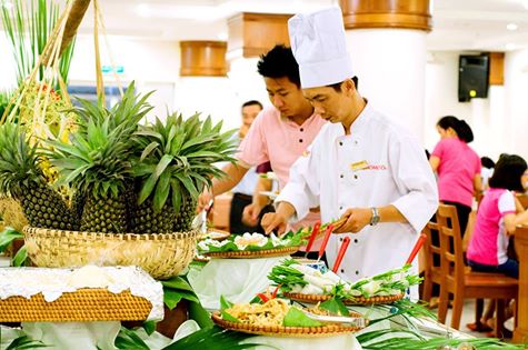 Vegetarian buffet for Buddha's birthday