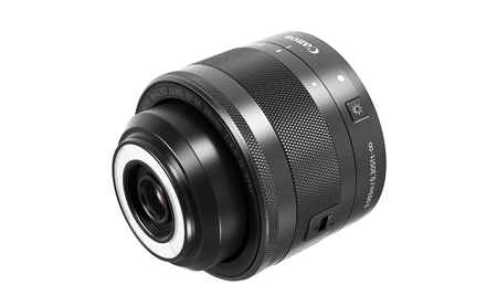 Ống kính Canon EF-M 28mm f/3.5 IS STM Macro sẽ có đèn tích hợp sẵn