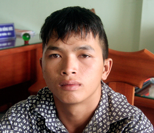 Đối tượng Anh tại cơ quan công an. 