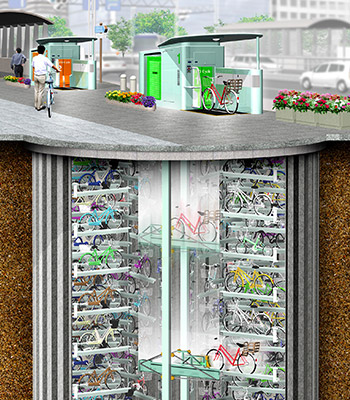 Hầm đỗ xe tự động dưới lòng đất của Nhật