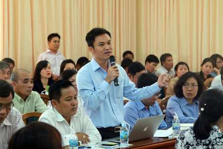Ông Nguyễn Anh Tuấn, Giám đốc Công ty Truyền thông GTO phát biểu tại hội nghị